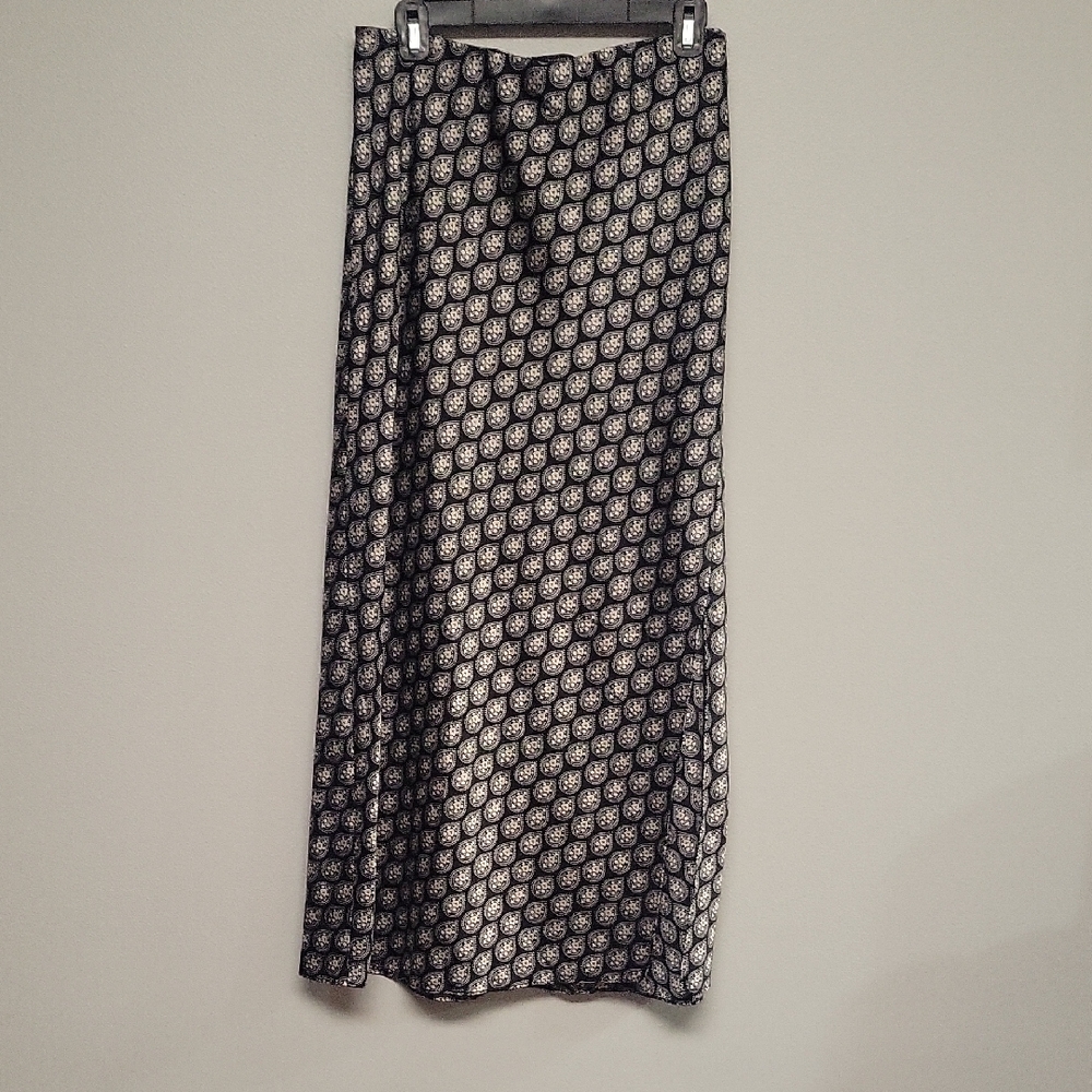 Halogen Black And White Patterned Maxi Skirt - image 1